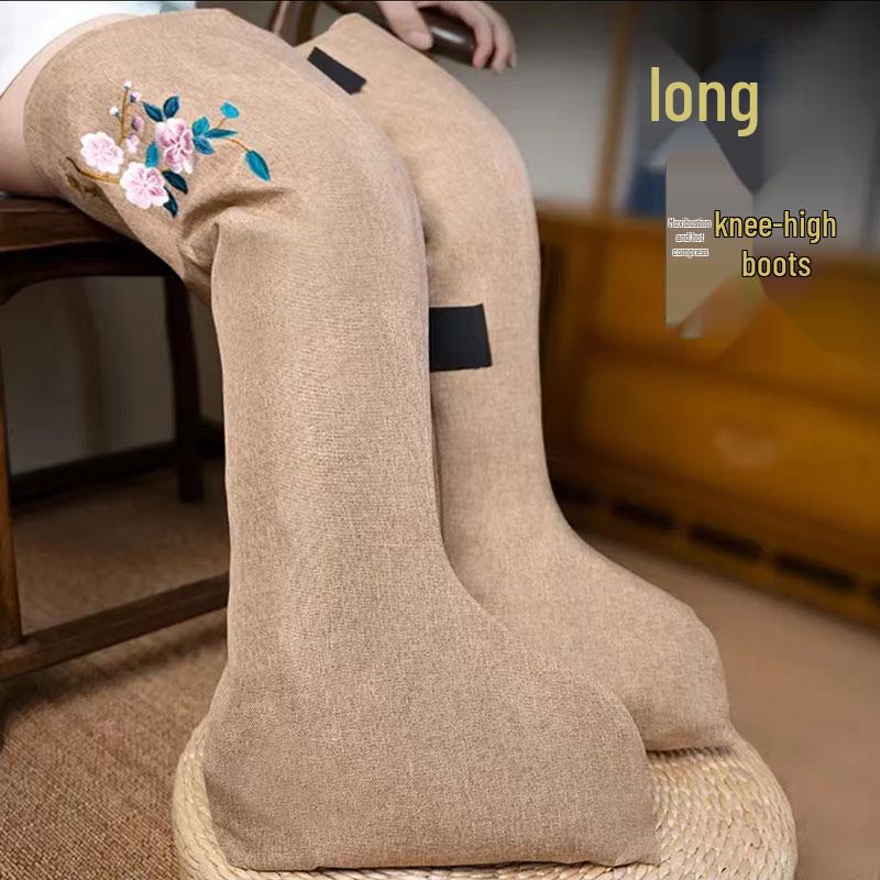 Electric Moxibustion Wool Foot and Leg Warmers - Heated Knee Pads and Hot Compress Therapy Boots