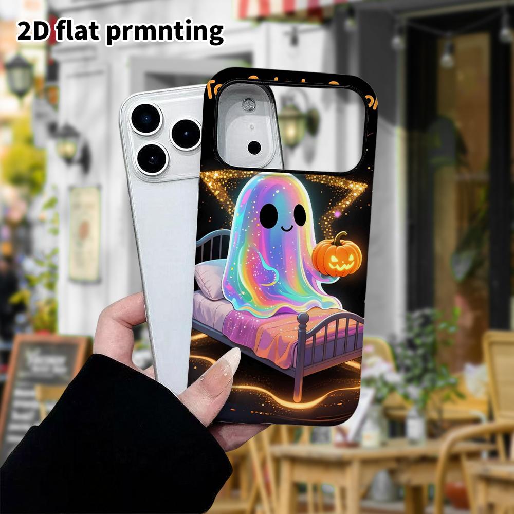 Phone Case: 2D Flat Design Suitable for iPhone 18 17 16 15 14 13 Pro Film Protective Case, Couple Style, Laser Ghost, Christmas and Halloween Holiday