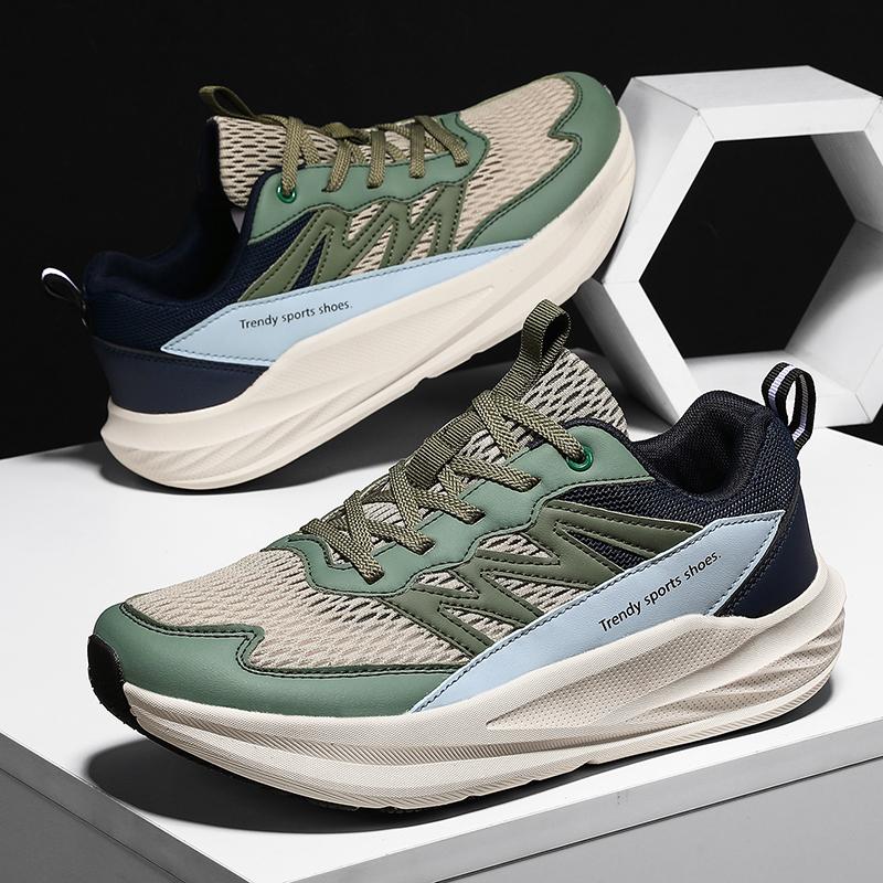 Men's Breathable Running Shoes Summer Lightweight Mesh Hollow Out Sport Shoes Anti-Slip Shock Absorption Elastic Wide Head