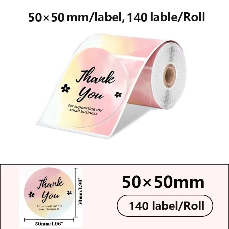 1PK New Holographic Laser Color Transparent Thermal Adhesive Label Roll Suit for Phomemo M110/M200/M120/M220 E210 P50 DETONG P1