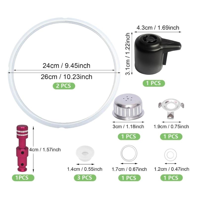 Pressure Cooker Valves and Sealing Gasket Set for 8QT Kitchen Accessories Suitable for Cooker Performances and Longevity