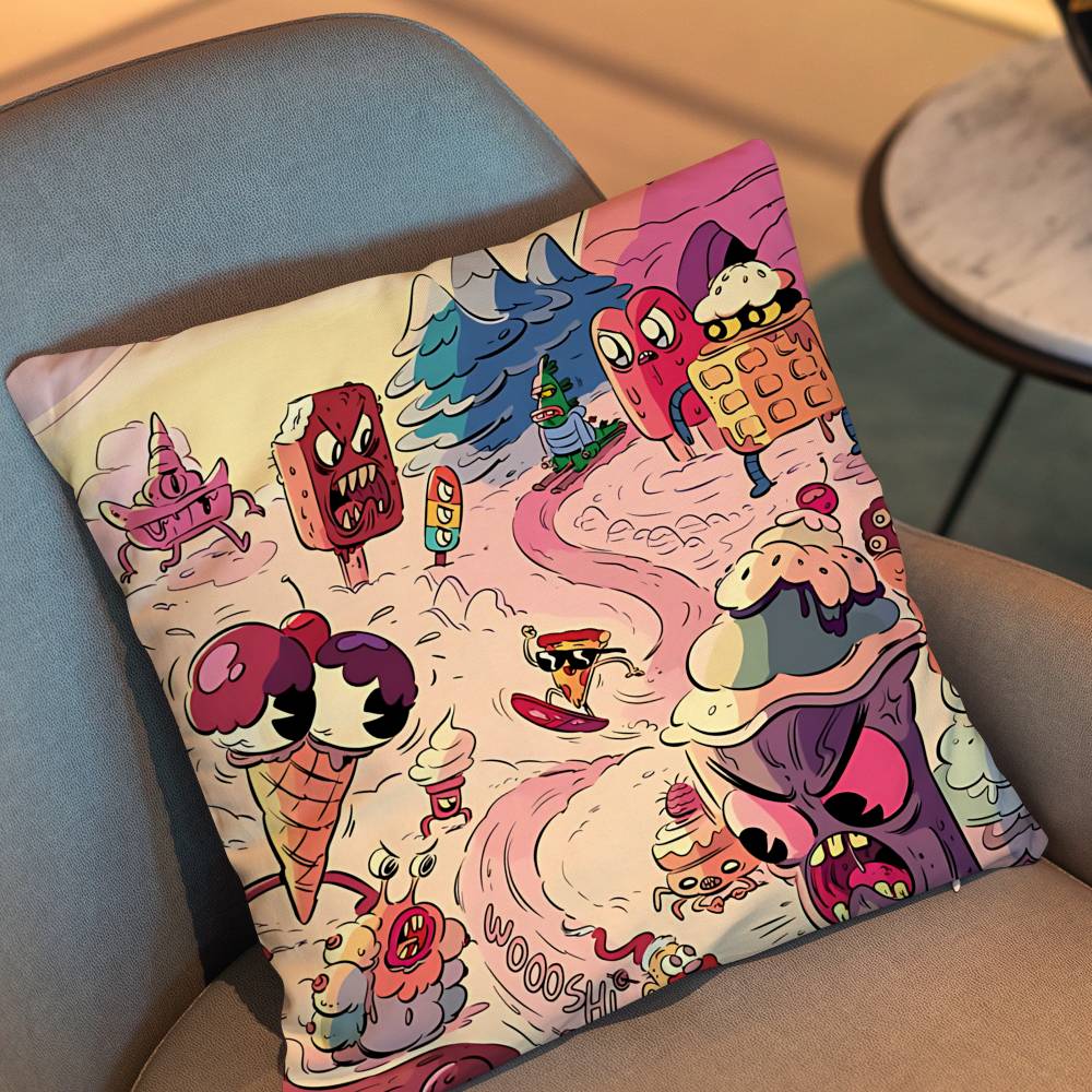 P-Pizza Steve U-Uncle Grandpa Pillow Case Pillow Case Living Room Sofa Cushion Cover Suitable For Home Bedroom Room Decoration