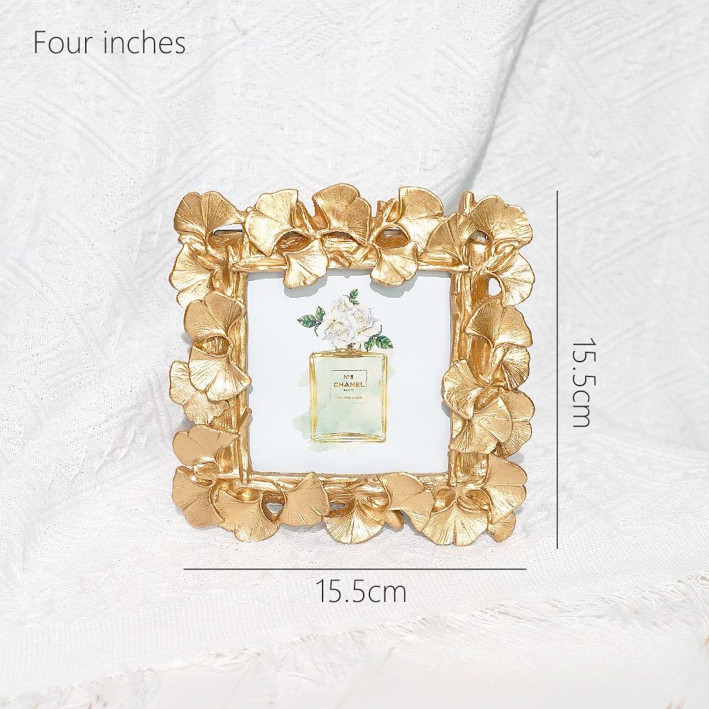 Vintage 6x8 Picture Frame, Antique Ornate Gold Ginkgo Leaf Photo Frame, Table Top Display and Wall Hanging Home Wedding Decor