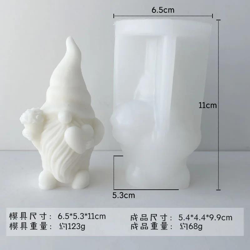 3d Dwarf Silicone Candle Mold Cute Santa Claus Portrait Crafts Resin Plaster Soap Molds Diy Chocolate Baking Tools Home Gifts