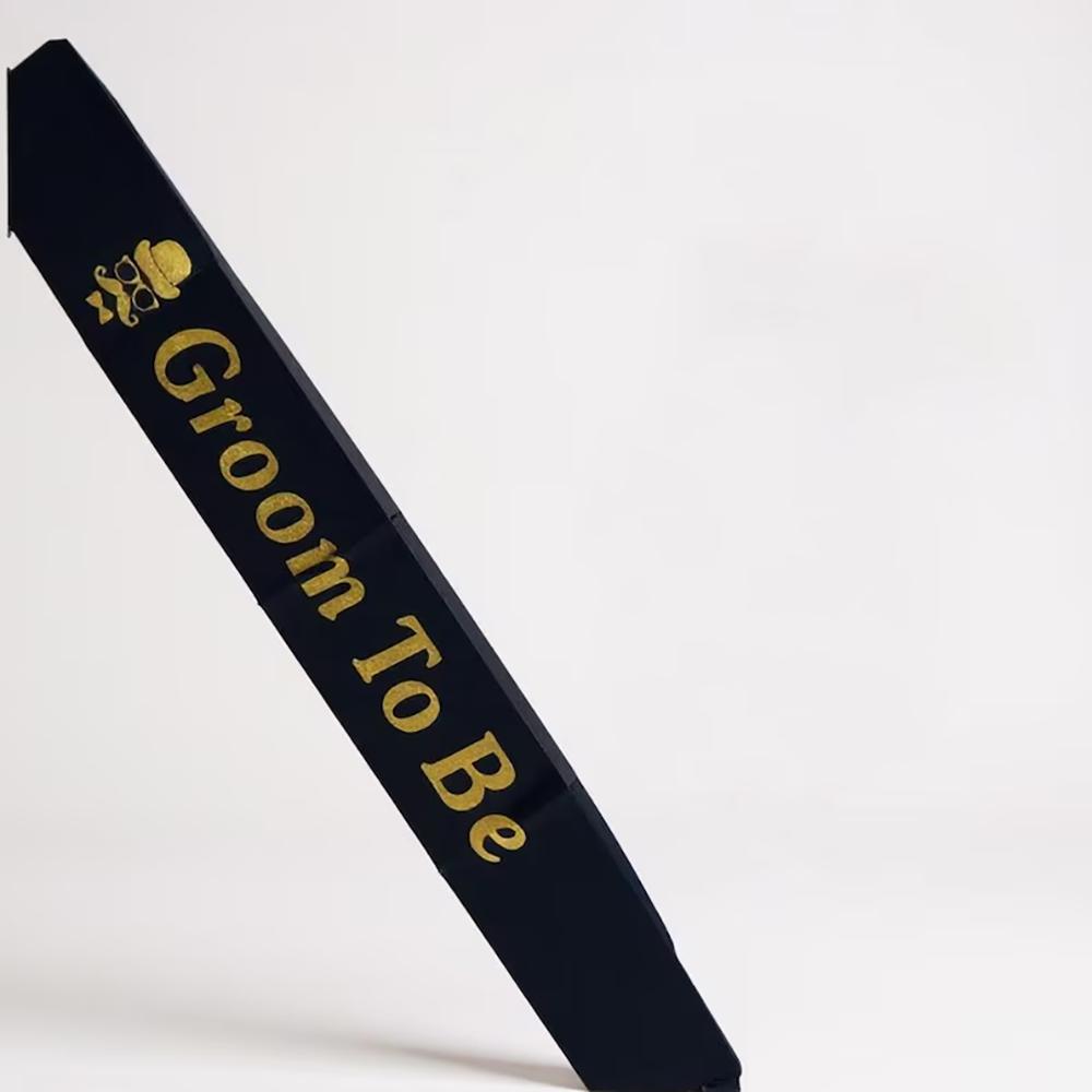 

Groom To Be Black Sash Bachelorette Party Decoration Accessories Favor Wedding Engagement Proposal Gift Future Groom Photo Props 1pcs 9x150cm
