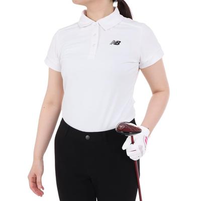 Polo de Golfe de Manga Curta Térmico UV 0 [New Balance] Feminino (KoKaGeMAX Refrigeração, Proteção, Elasticidade) / 012-4168503 030_Branco [P]