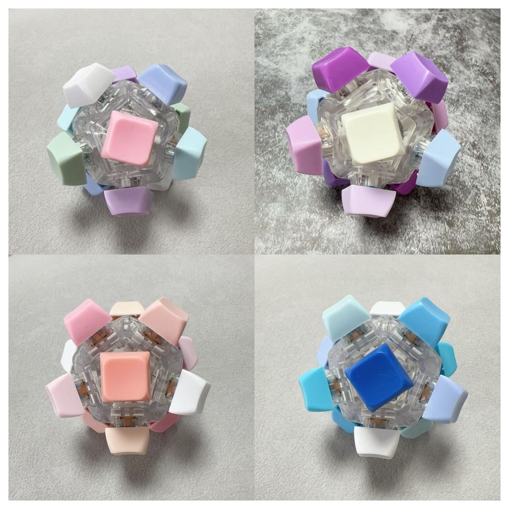 Relaxing 12 Keys Magic Ball Fidget Keychain DIY Keyboard Keycap Repair Finger Pressing Toy Adult Kids Pass The Time