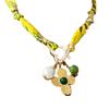 Stainless Steel Cloth Wrap Scarf Necklace Bohemian Beaded Necklace New Charm Pendant