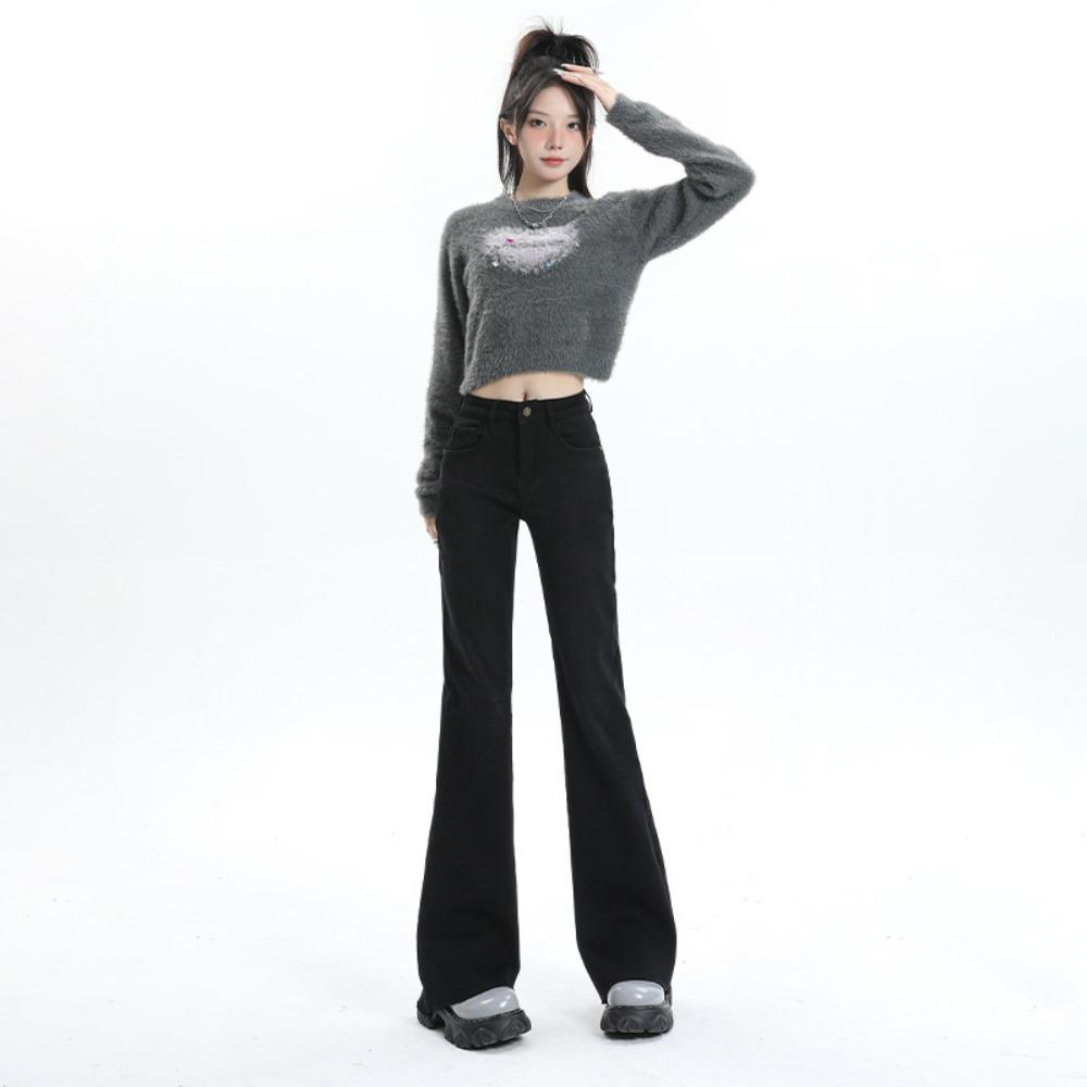 Autumn and winter new micro-flared jeans women's fashion design sense high waist and thin jeans