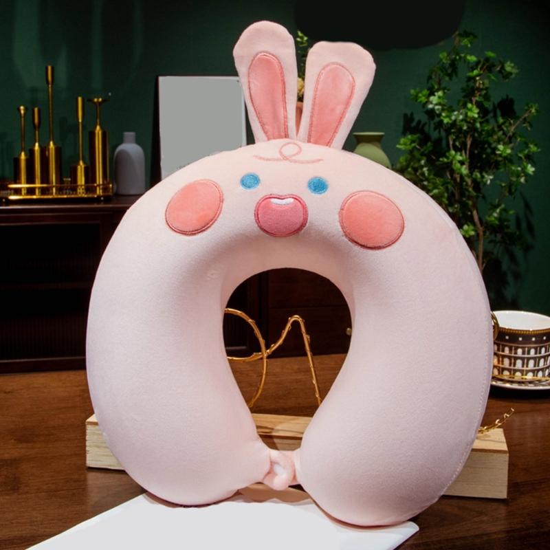 Soft Velvet U Shape Neck Pillow With Optional Animal Designs Memory Foam Cushion For Children Traveling