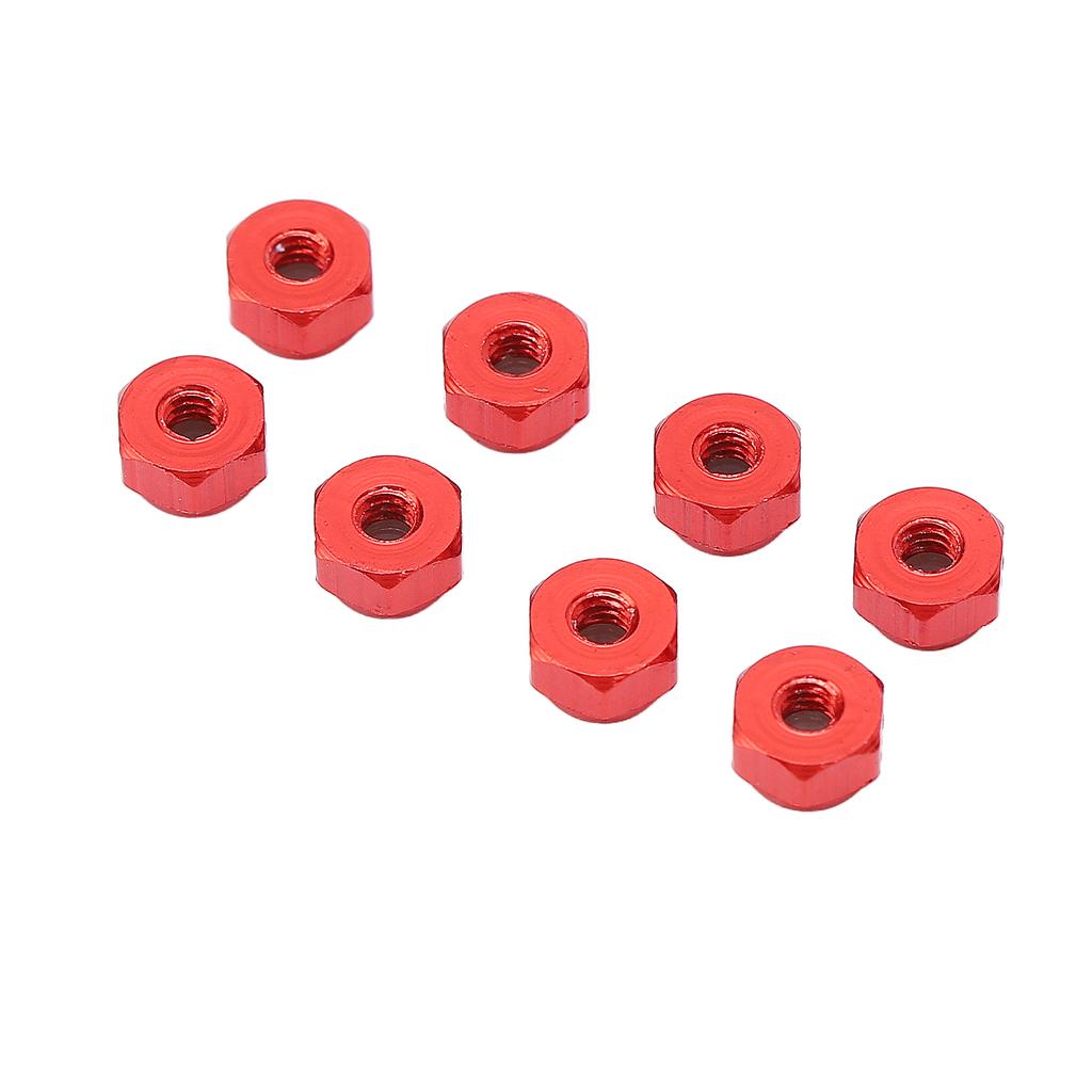 8pcs Aluminum Alloy Lock Nut Nylon Lining M2 Hex Locking Nut for Axial Scx24 124 RC Models Red
