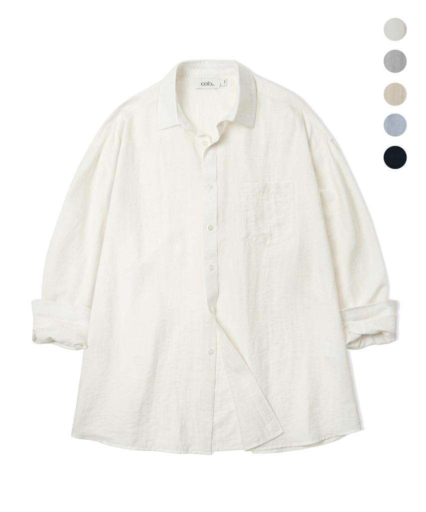 COSTUME O’CLOCK Linen Oversized Long Sleeve Shirt 5 Colors Coossh192