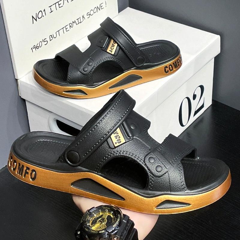Summer Men's Slippers EVA Sandals Outdoor Light Slippers Platform Sole Casual Men Beach Shoes Non-slip Open-toe Male Sandals New