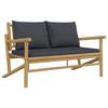 VidaXL Garden Bench with Dark Grey Cushions Bamboo 363464
