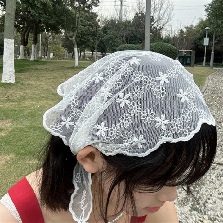 Soft and Comfortable Lace Hair Bandanas for Women Bohomian Flower Hair Scarf