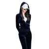 Golden Velvet Women's Casual Sports Suit: Autumn Petite Fashion Sweatshirt & Flared Pants Two-Piece Set