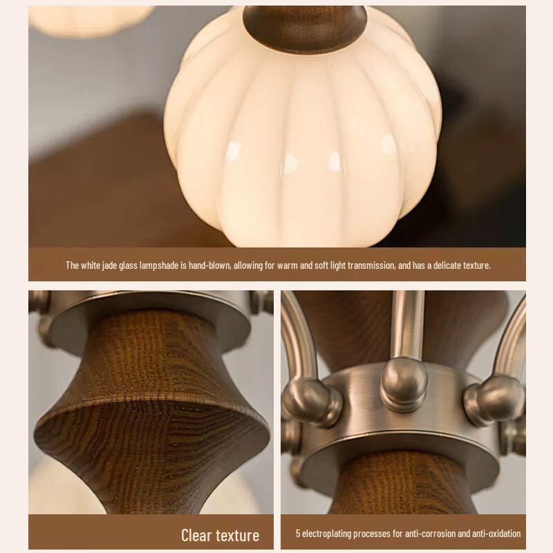 French Retro Solid Wood Chandelier