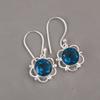 London Blue Topaz Gemstone 925 Sterling Silver Jewelry Handmade Earrings 1.40" EE-56-8