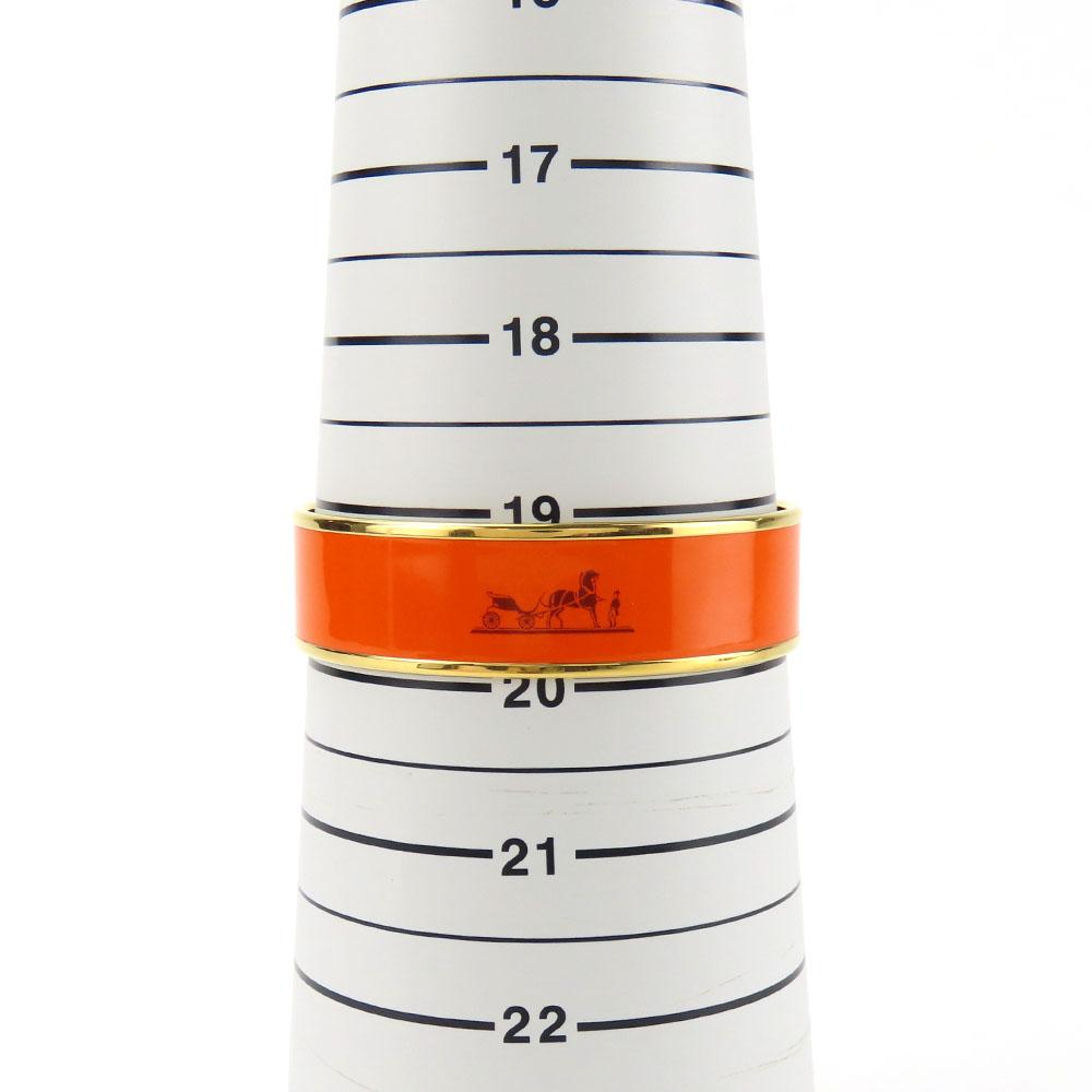 Used HERMES Bangle Emilel GM Metal 32.9g Orange Bracelet