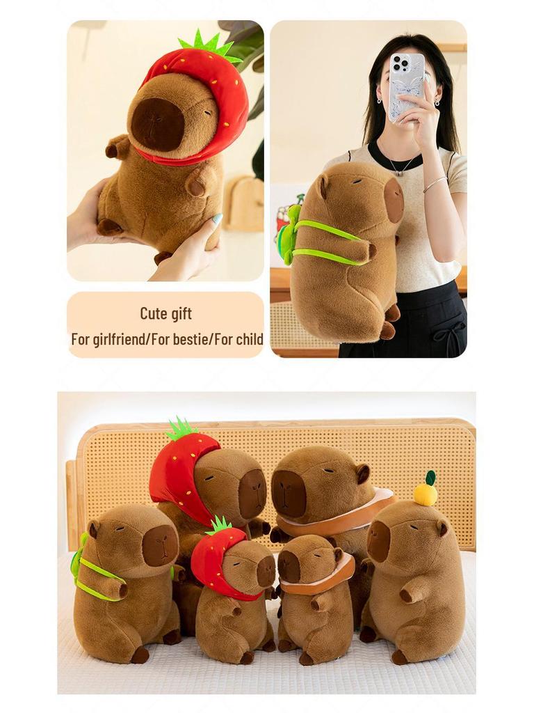 Capybara Plush Toy Doll - Cartoon Throw Pillow & Stuffed Animal Birthday Gift