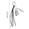Metallic Alloy Keychain With Feather Tassels Design Versatile Bag Backpack Decoration Sturdy Fashion Jewelry Accessory