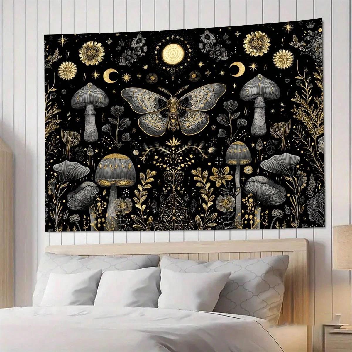 

1pc Bohemian Butterfly Print Tapestry | Modern Square Wall Hanging | Home Decor for Bedroom/Living Room/Dorm (Flat Print) 40X60CM