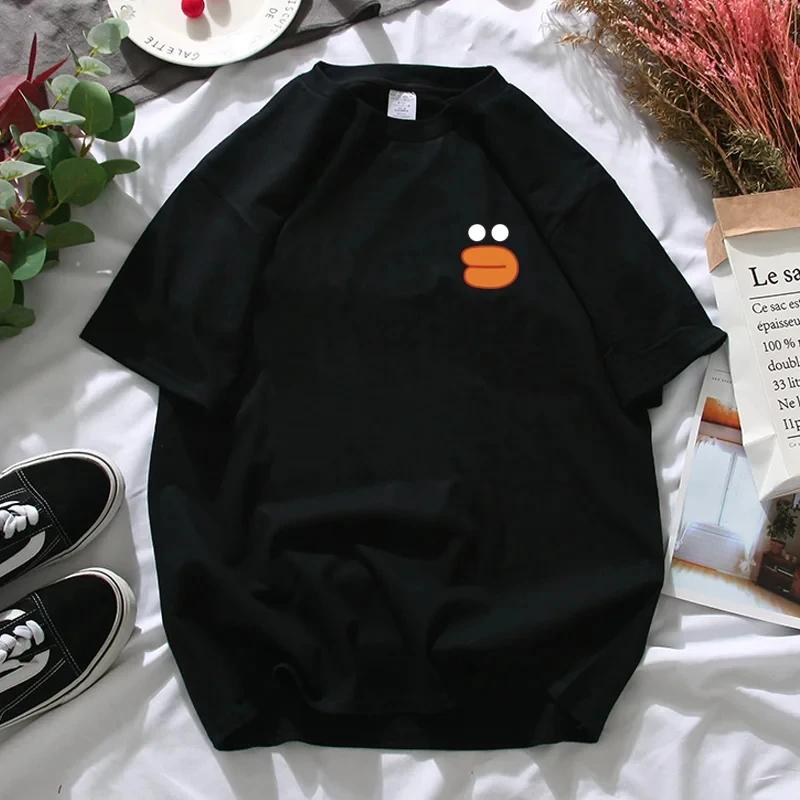 

Women s Summer Cartoon Cotton Cute Pattern Printing T-shirt Fashion Loose Fun Plus Size Bf Style Small Couple Half Sleeve S