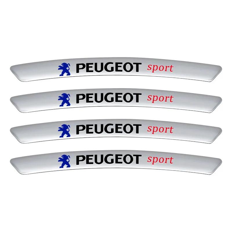 For Peugeot Car Styling Auto Wheel Hub Badge Tire Rim Stickers Accessories For Peugeot 206 207 307 3008 2008 308 407 408 508 301