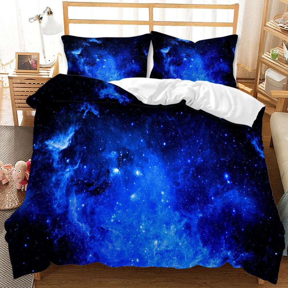 Stjärnklar Himmel Påslakanset King Size Grön Himmel Tema Abstrakt Stil Arrangemang Kosmos Koncept Tryck Twin Polyester Sängklädesset