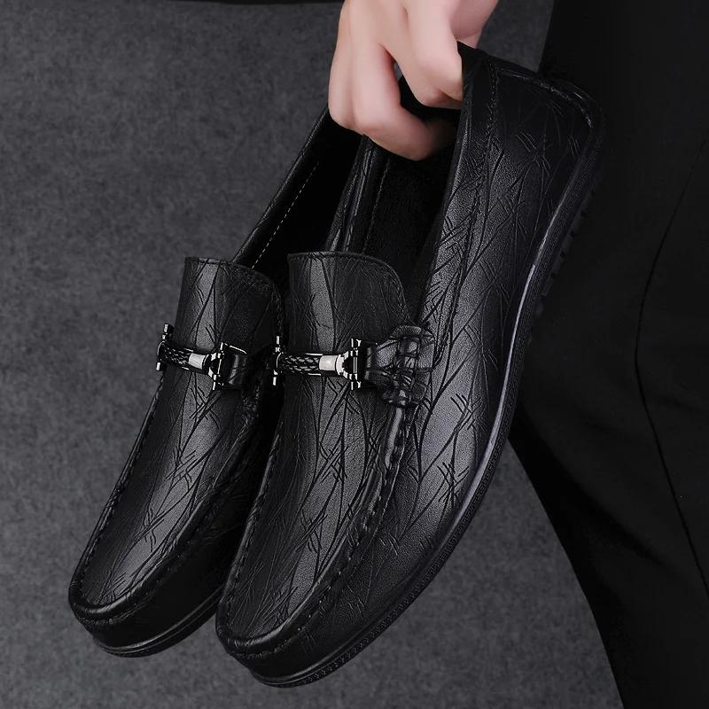 Mocasini Bărbați Modă Pantofi din Piele Naturală Pantofi Casual Noi Pantofi de Afaceri Ușori pentru Bărbați Pantofi Plați de Condus Făcuți Manual
