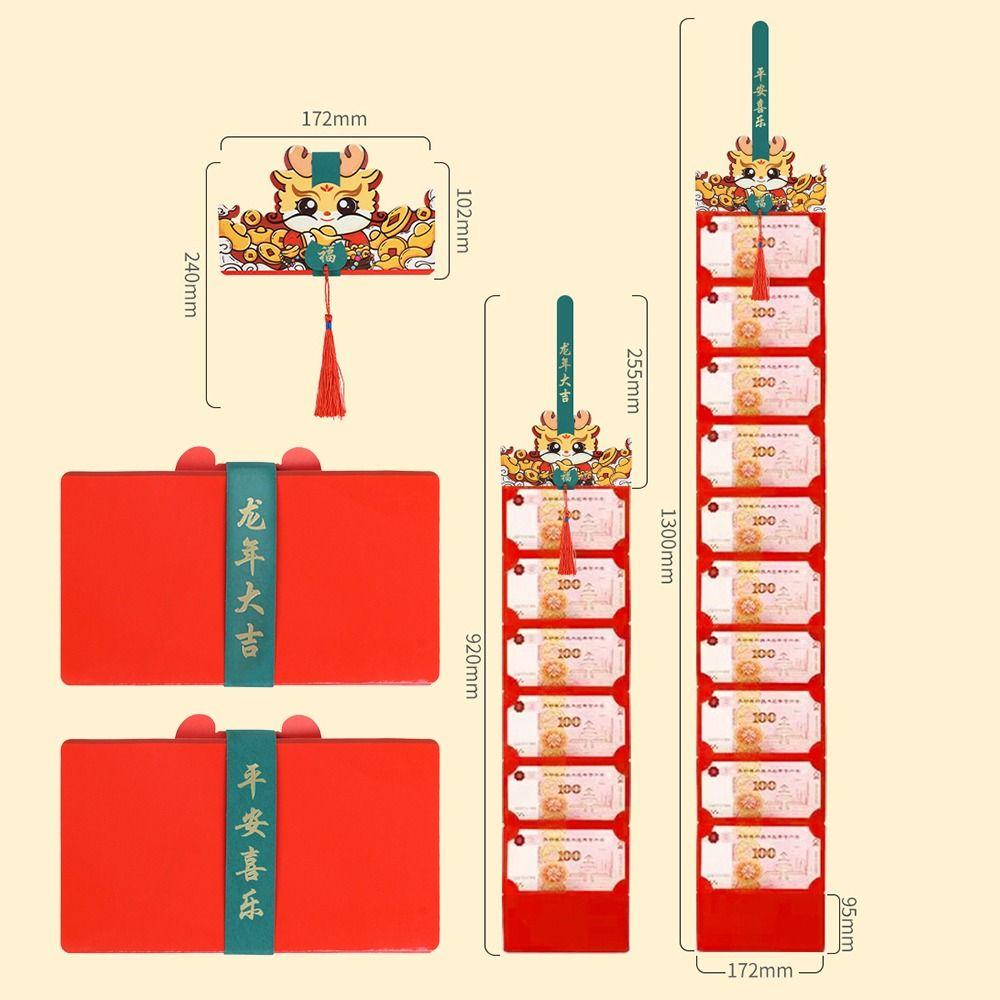 1 buc. Plic roșu CNY Anul Dragonului Anul Nou Chinezesc Pachet plic nou