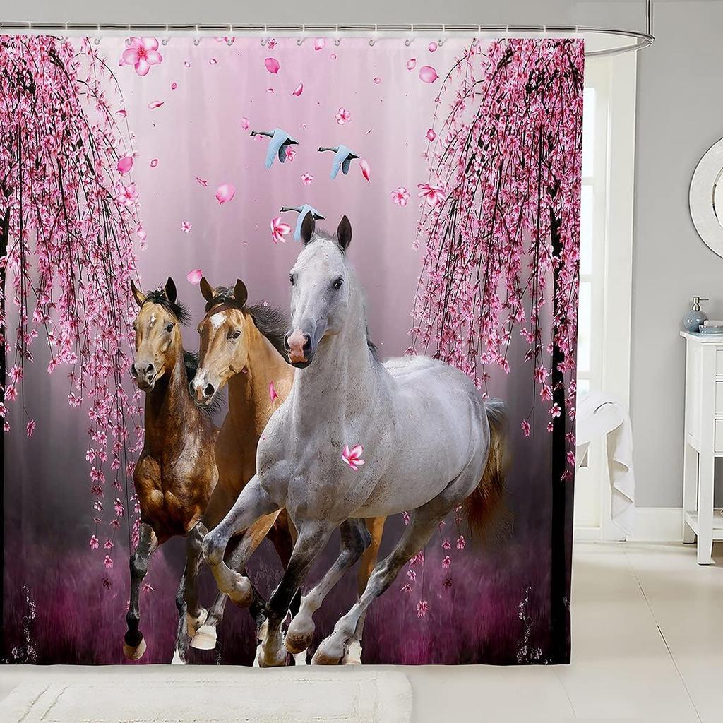 Japanese Ukiyoe Fish Shower Curtain Ocean Surfing Koi Fabric Shower Curtains Kids Boys Adult Japanese-Style Exotic Koi Animal