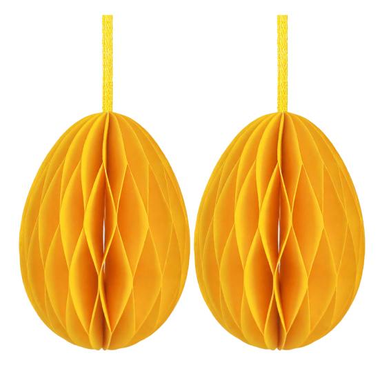 2 Pcs Easter Honeycomb Hanging Decoration 3D Paper Honeycomb Easter Egg