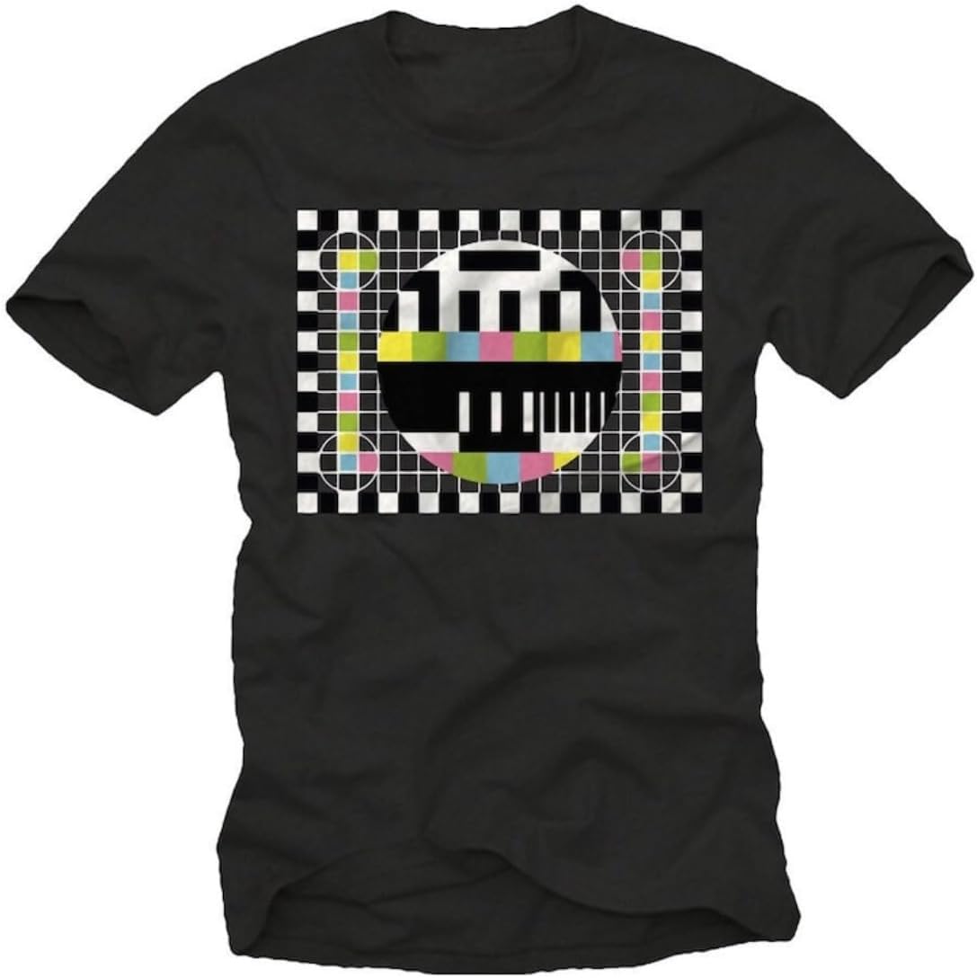 Men s Cool Test Screen Graphic Black T-Shirt Geek Culture S
