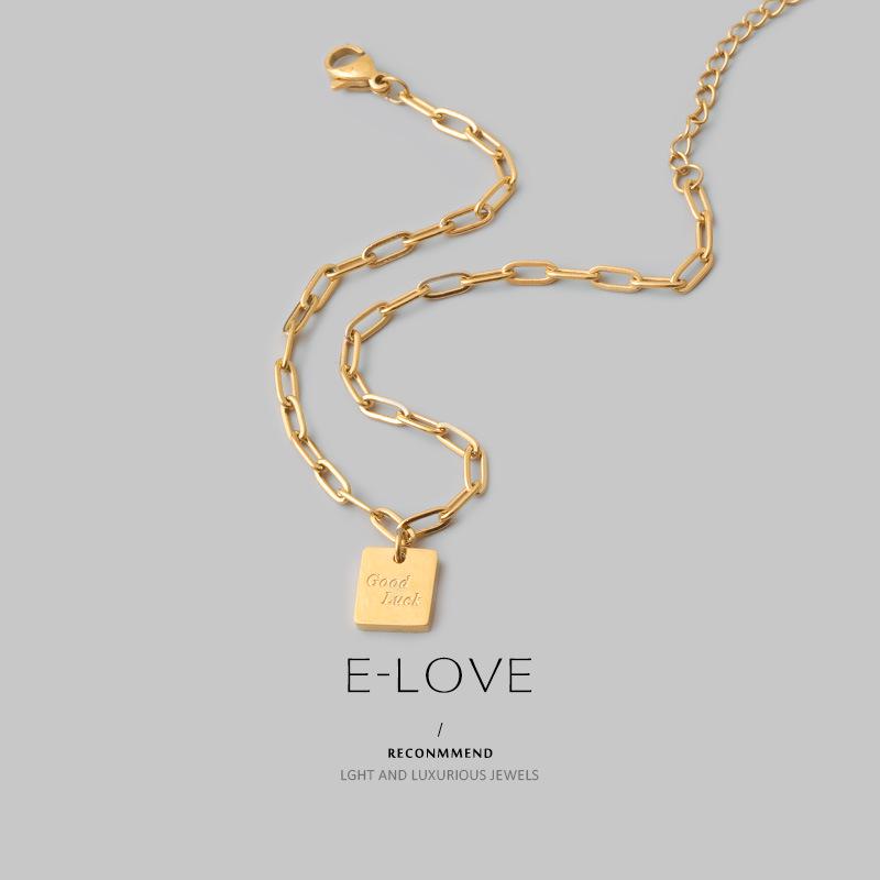 Korean Retro-Style Trendy Temperament Square Ankle Bracelet for Women