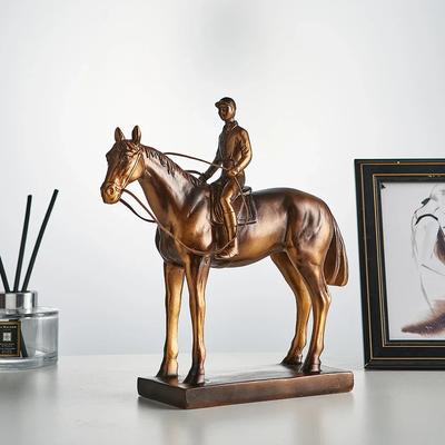 Creative Equestrian Figurine Home Home Decoration Retro Living Room Cabinet Ornament Desk Decoration Vintage Resin Sculpture Gift