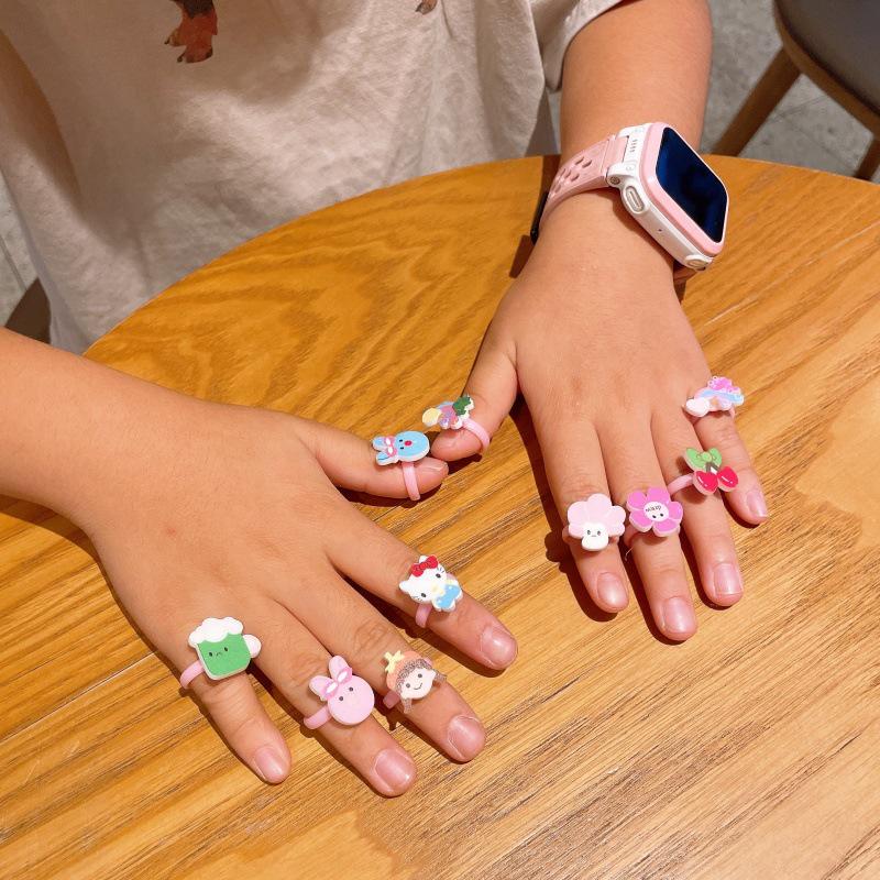 Kids' Cartoon Cute Adjustable Fruit Ring - Girls' Jewelry