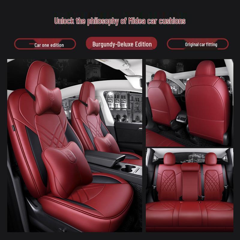 Universal Leather Seat Cushion for Tesla Model Y - All-Season, 5-Seater Fit