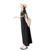 European casual arm-covering dress summer large size fat mm loose belly-covering straight T-shirt skirt split-ended long dress