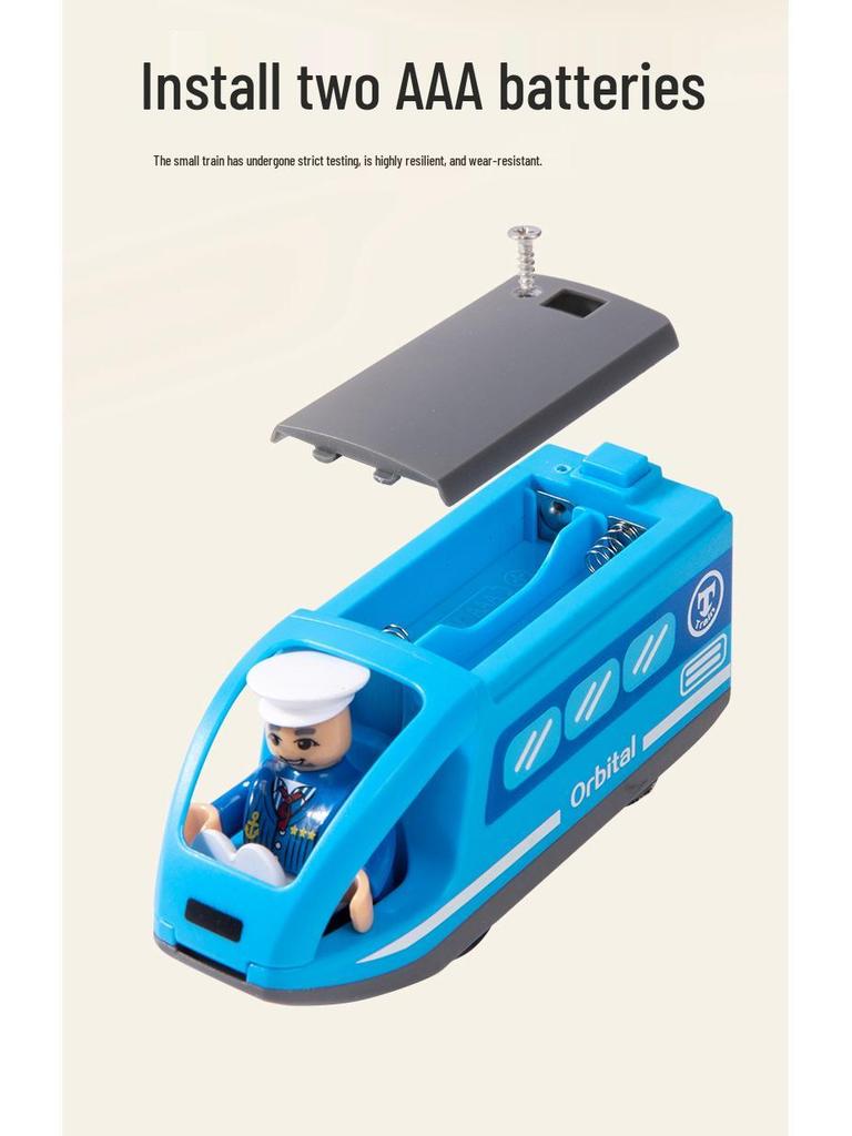 Wooden Train Toy Set with Tower Crane for Kids - Educational Assembly Playset