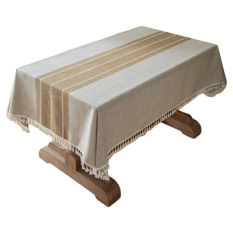 Youzhuo Tablecloth Cotton And Linen Table Cloth Embroidery High-End Tablecloth Coffee Table Cloth Fringed Cover Cloth