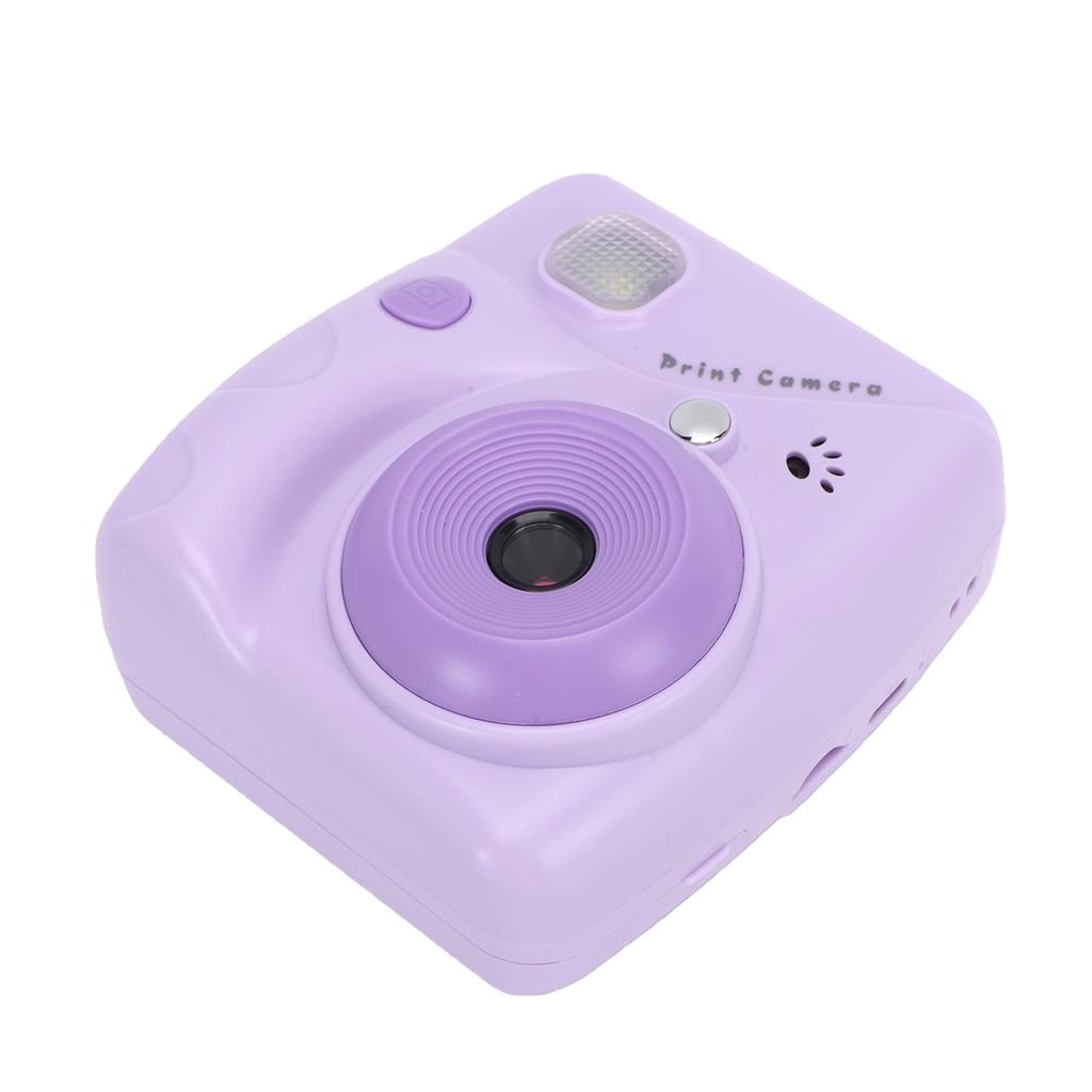 Instant Print Camera 1080P 48MP Digital Camera with 2.4 Inch Screen 2 Rolls Printing Paper 1500mAh Battery Purple