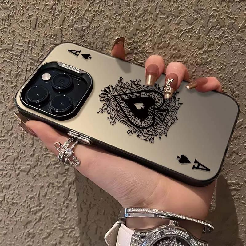 Playing Cards Spades A Phone Case For iPhone17 Air XR X 7 8 Plus 16 15 14 Pro Max Plus 13 12 11 Pro Max Y2k Cartoon Hard Cover
