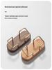 Ovale Massief Houten Visitekaarthouder met Messing Klem - Creatieve Minimalistische Kaartopbergdoos Standaard
