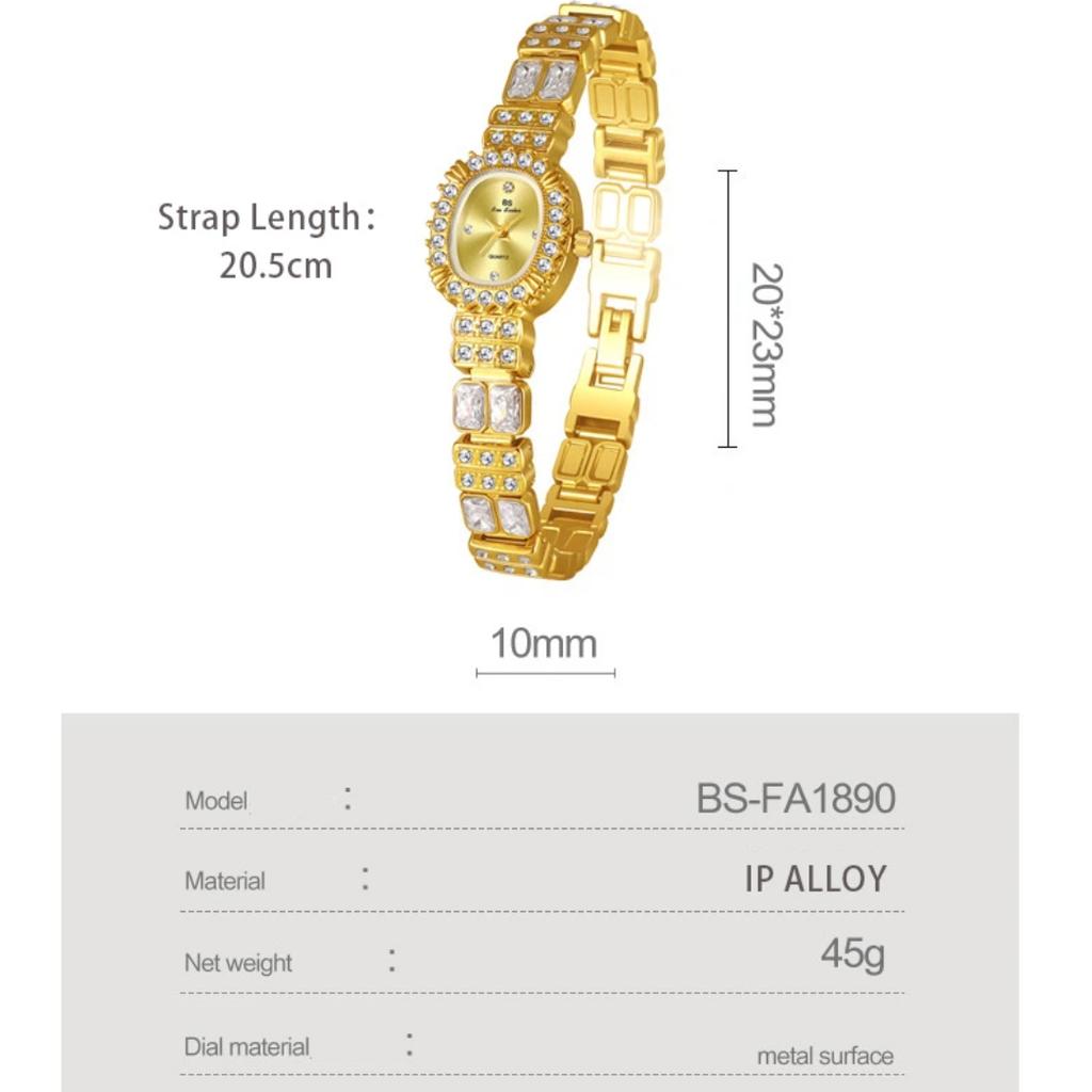 New Women's Watches  Luxury Elegant Ladies Wrist Watch Colorful Rhinestone Quartz Wristwatch Vintage Dress Gift Small Clock