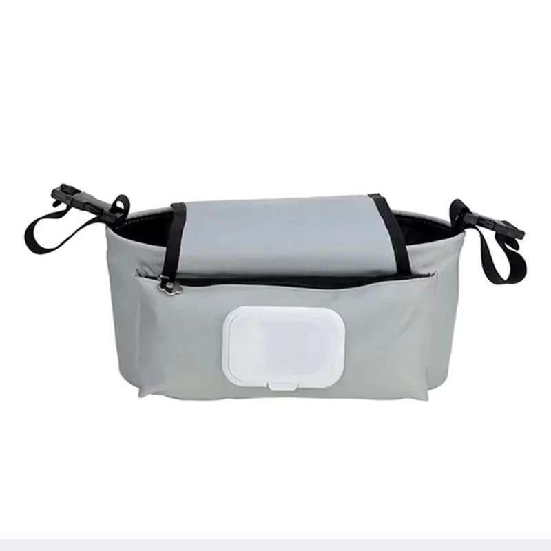 Stroller Bag Baby Diaper Mummy Bag Large Capacity Stroller Organizer Cup Holder Feeding Bottle Stroller Accessories Hanging Bag