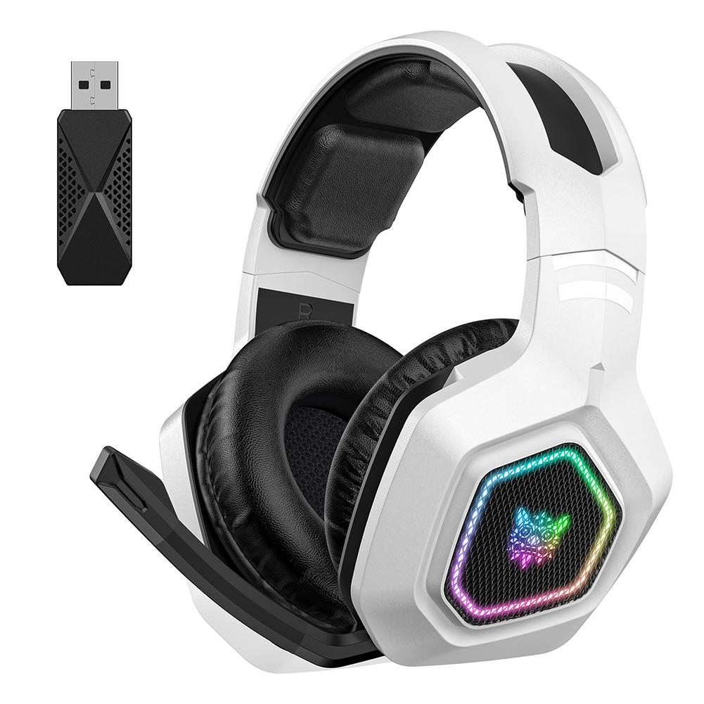 Kabelloses Gaming-Headset 2,4 GHz/BT 5.3/Kabelgebundene Over-Ear-Kopfhörer RGB-Licht Gamer-Kopfhörer für PS4 PC Laptop
