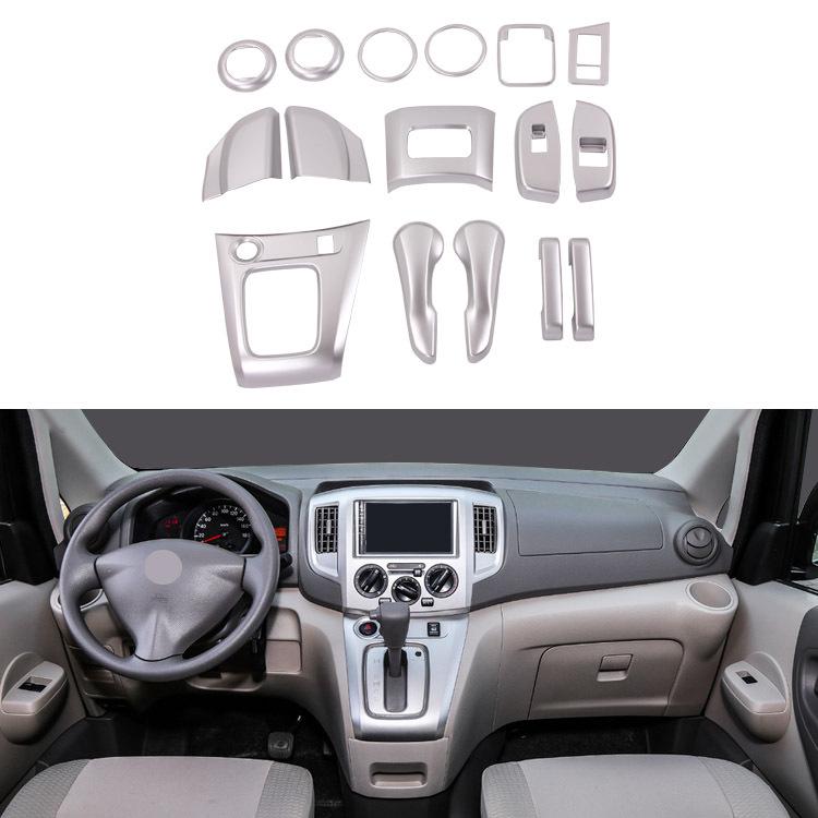 2018 NV200 Vnitřní dekorativní díly: Loketní opěrka, Výdech vzduchu, Nastavení světlometů, Rám řadicí páky, Držák nápojů