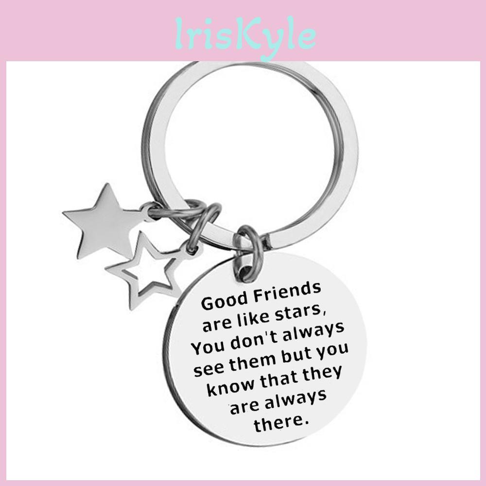 Charming Stainless Steel Keychain With Rainbow Accents Friendship Gift For Christmas And Valentine's Day