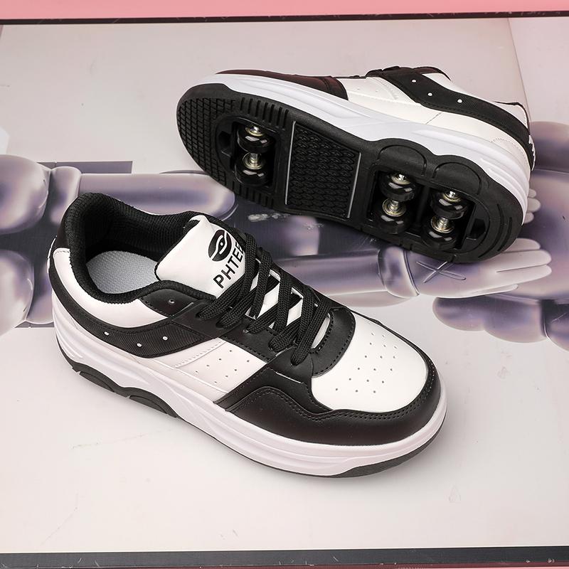 Student Roller Skates for Kids, 6-Wheeled Unisex Skates with Removable Wheels and Straps